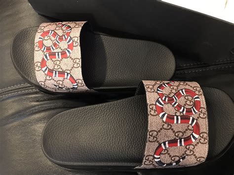 gucci snake slides fake|men's gucci slides size 13.